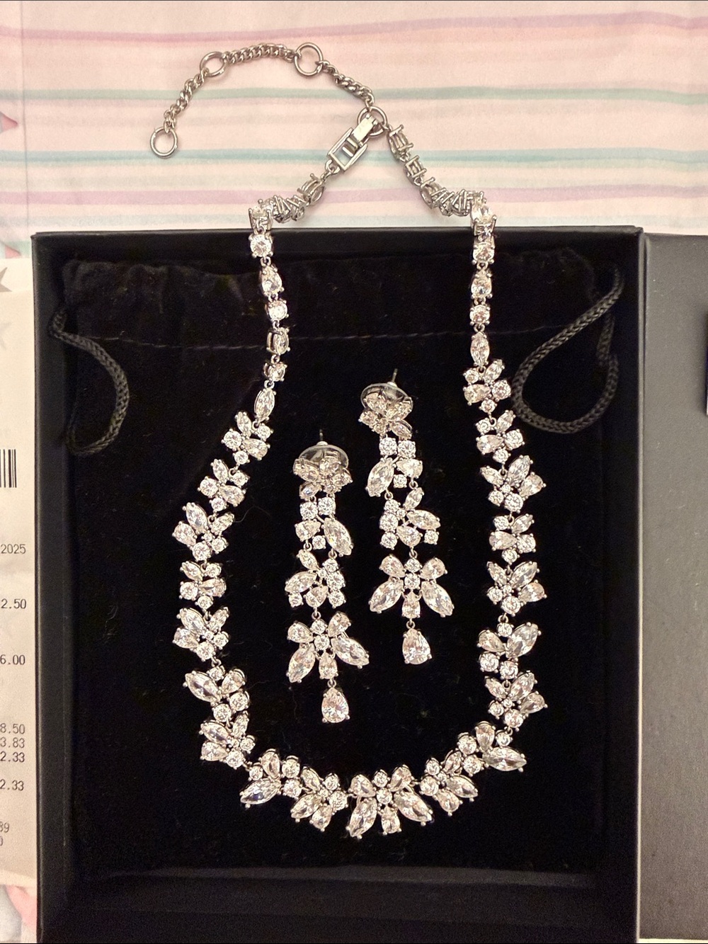 Givenchy Cubic Zirconia Floral Necklace & Earrings Set